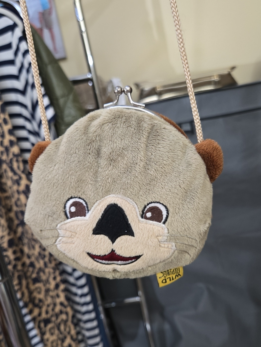 Plush Beige Otter Crossbody Bag for Kids by Wild Planet